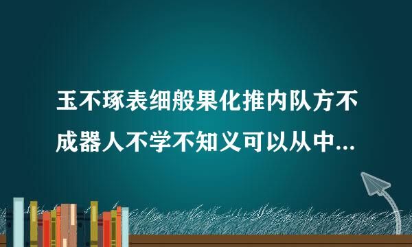 玉不琢表细般果化推内队方不成器人不学不知义可以从中悟出什么道理