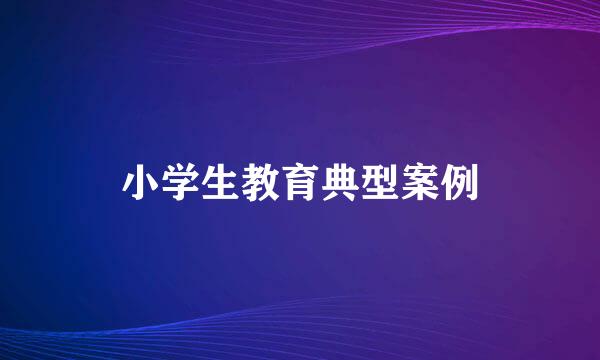 小学生教育典型案例