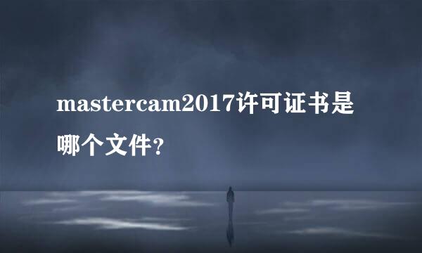 mastercam2017许可证书是哪个文件？