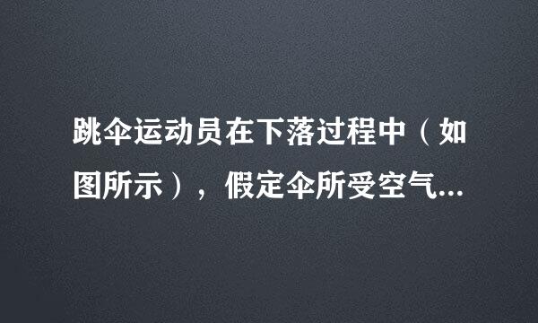 跳伞运动员在下落过程中（如图所示），假定伞所受空气阻力的大小跟下落速度的平方成正比，即F=kv2，比例