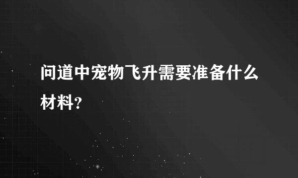 问道中宠物飞升需要准备什么材料？