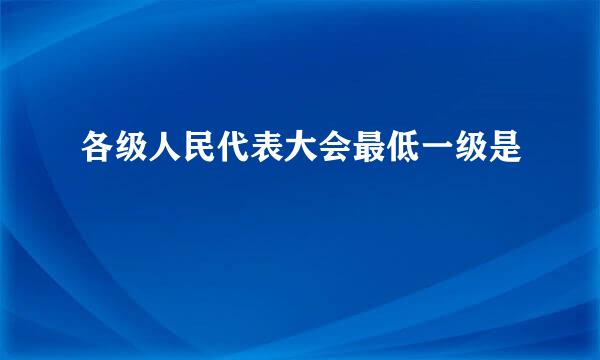 各级人民代表大会最低一级是