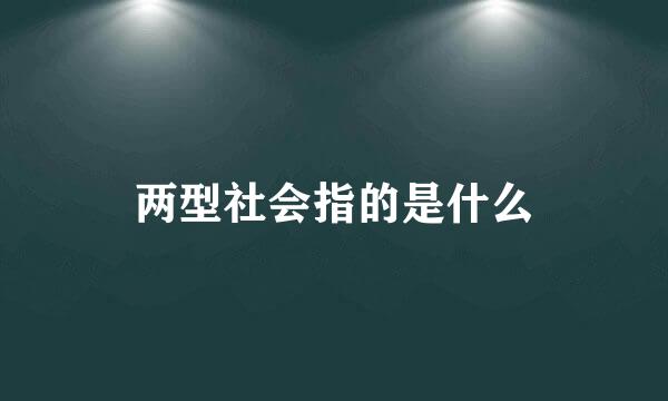 两型社会指的是什么