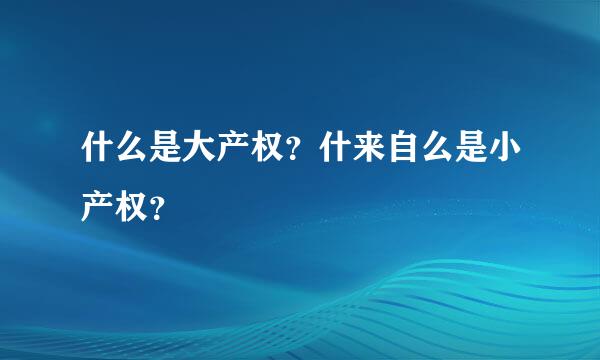 什么是大产权？什来自么是小产权？