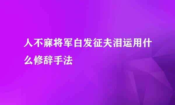 人不寐将军白发征夫泪运用什么修辞手法