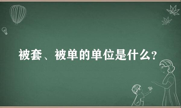 被套、被单的单位是什么？