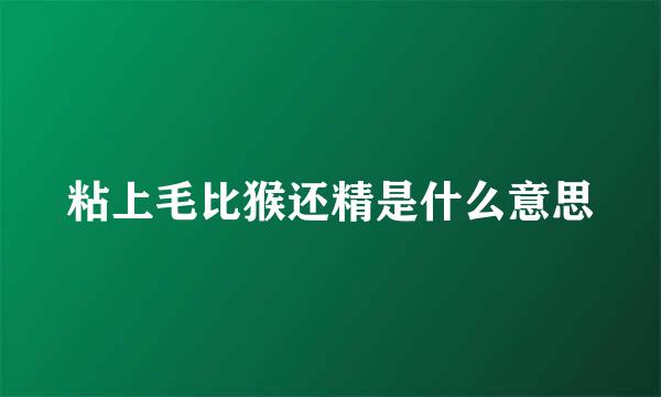 粘上毛比猴还精是什么意思