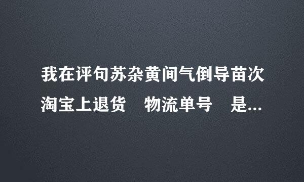 我在评句苏杂黄间气倒导苗次淘宝上退货 物流单号 是什么呀 ？怎么写？