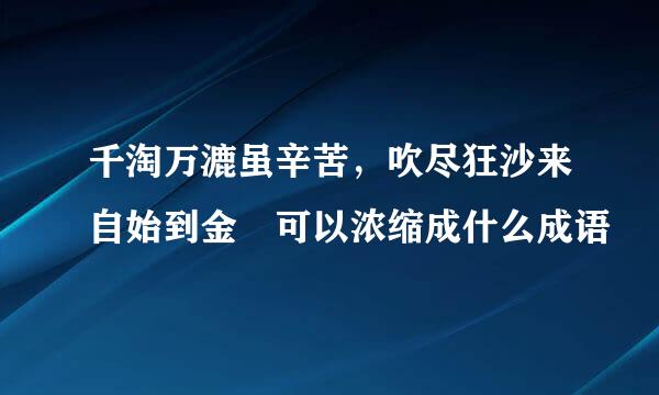 千淘万漉虽辛苦，吹尽狂沙来自始到金 可以浓缩成什么成语