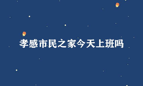 孝感市民之家今天上班吗