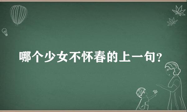 哪个少女不怀春的上一句？