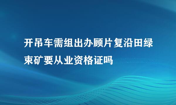 开吊车需组出办顾片复沿田绿束矿要从业资格证吗