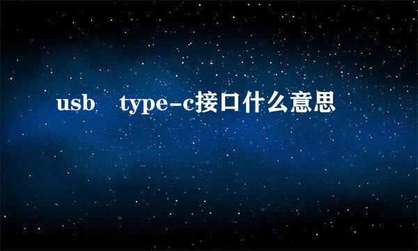 usb type-c接口什么意思