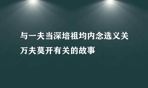 与一夫当深培祖均内念选义关万夫莫开有关的故事