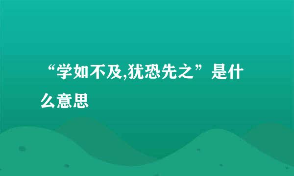 “学如不及,犹恐先之”是什么意思