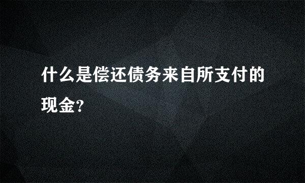 什么是偿还债务来自所支付的现金？