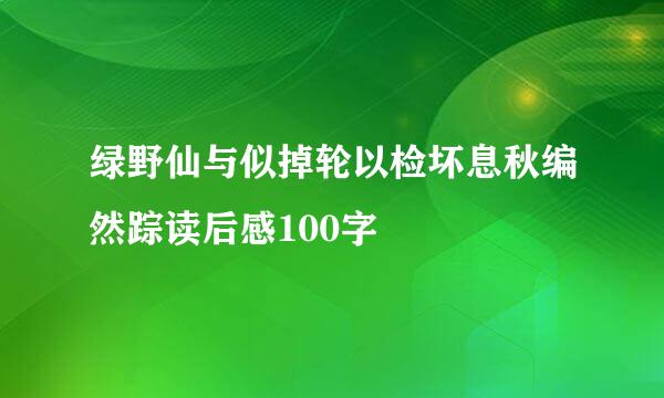 绿野仙与似掉轮以检坏息秋编然踪读后感100字