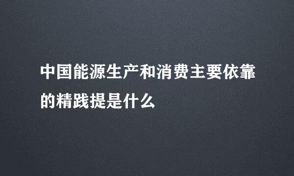 中国能源生产和消费主要依靠的精践提是什么