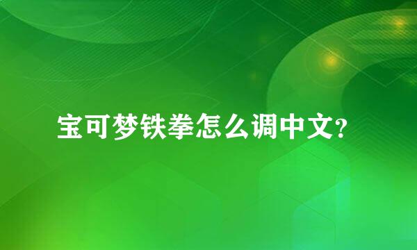 宝可梦铁拳怎么调中文？