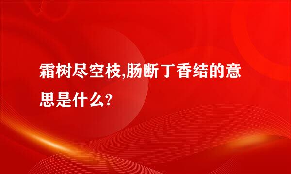 霜树尽空枝,肠断丁香结的意思是什么?