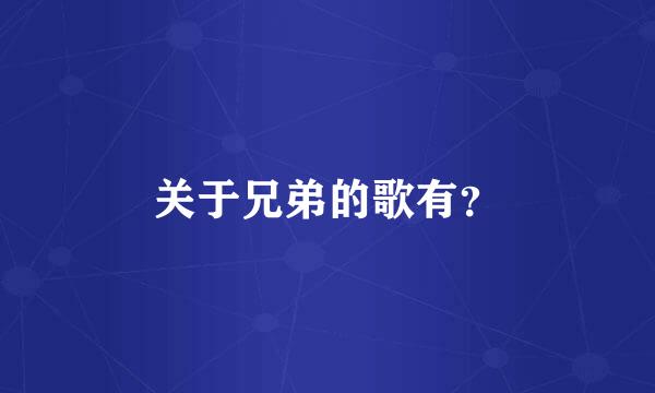 关于兄弟的歌有？