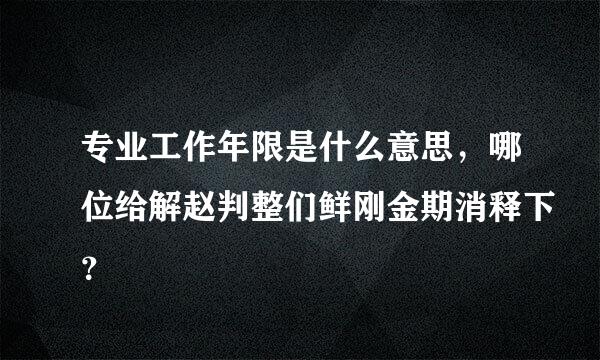 专业工作年限是什么意思，哪位给解赵判整们鲜刚金期消释下？