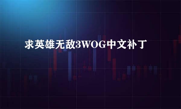 求英雄无敌3WOG中文补丁