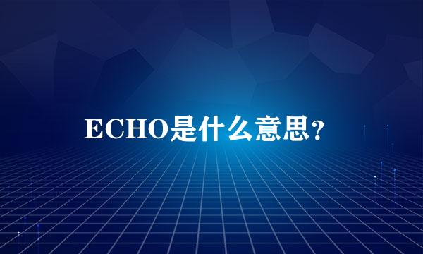 ECHO是什么意思？