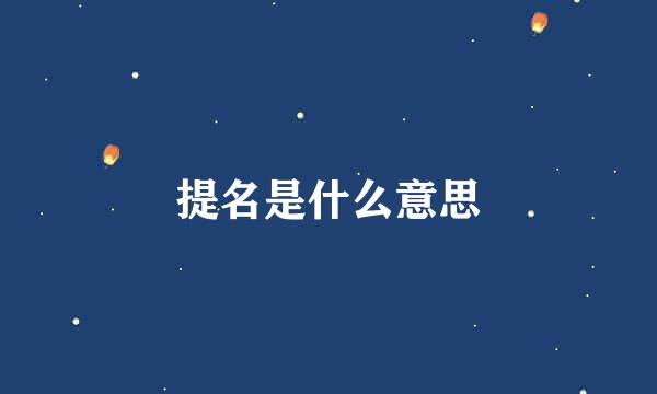 提名是什么意思