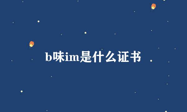 b味im是什么证书