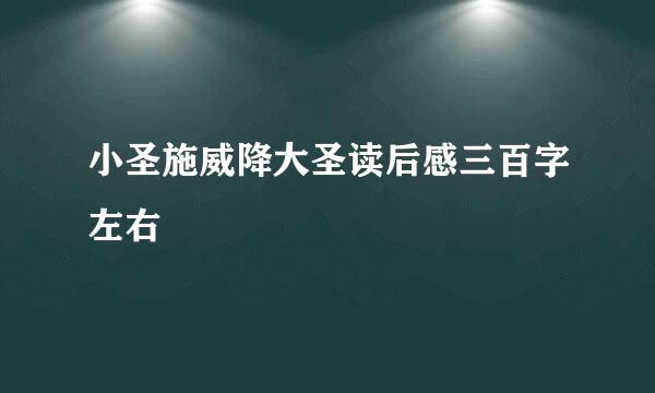 小圣施威降大圣读后感三百字左右