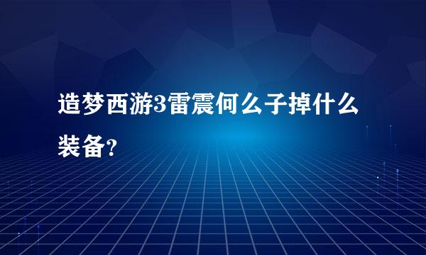 造梦西游3雷震何么子掉什么装备？