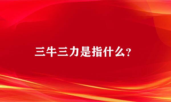 三牛三力是指什么？