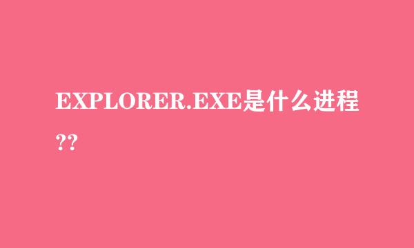 EXPLORER.EXE是什么进程??