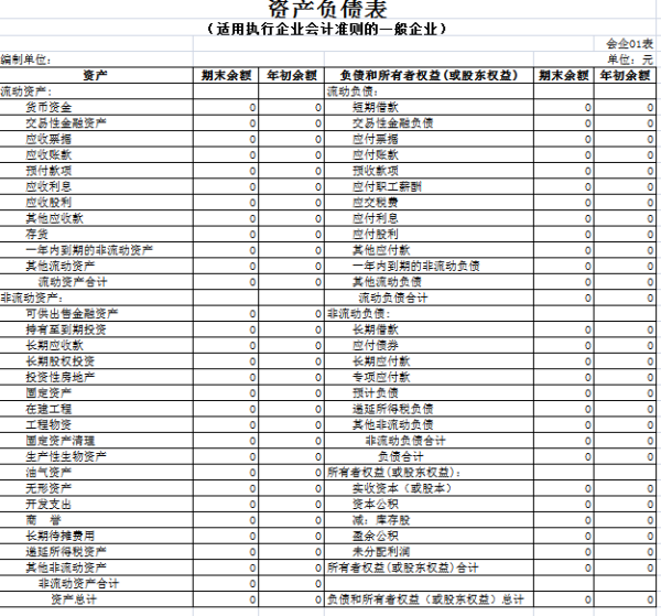 怎样看财务报表的月份的资产总额