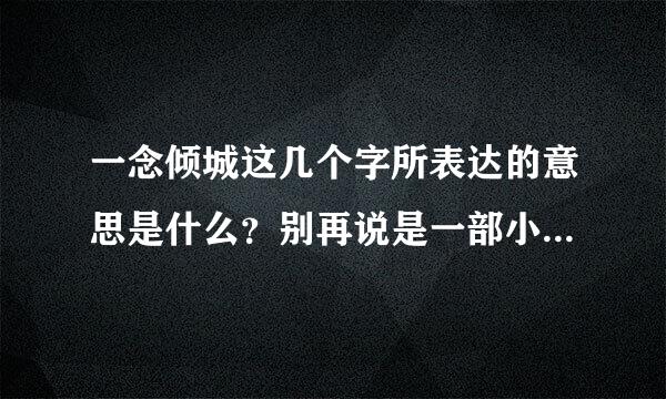 一念倾城这几个字所表达的意思是什么？别再说是一部小说名字？