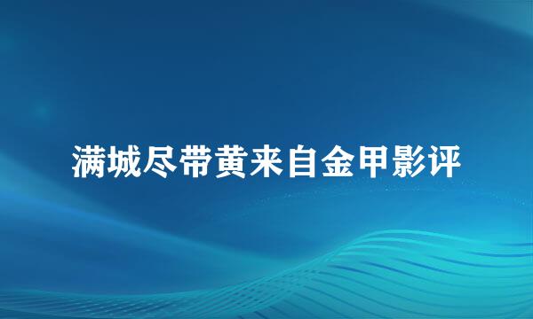 满城尽带黄来自金甲影评