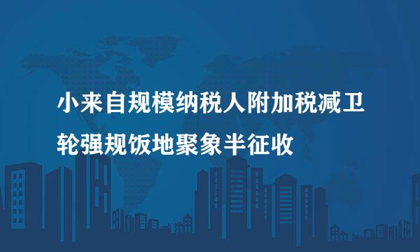 小来自规模纳税人附加税减卫轮强规饭地聚象半征收