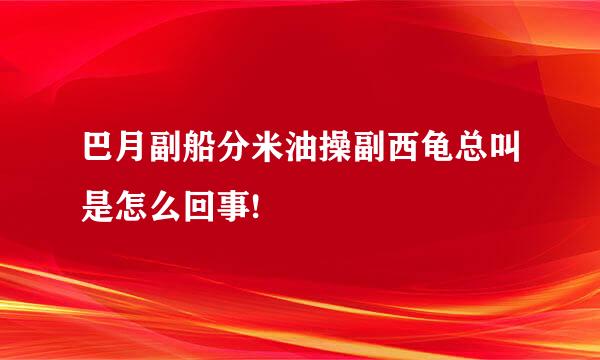 巴月副船分米油操副西龟总叫是怎么回事!