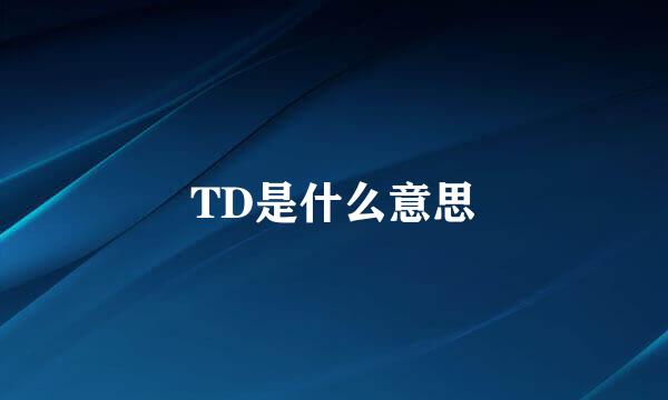 TD是什么意思