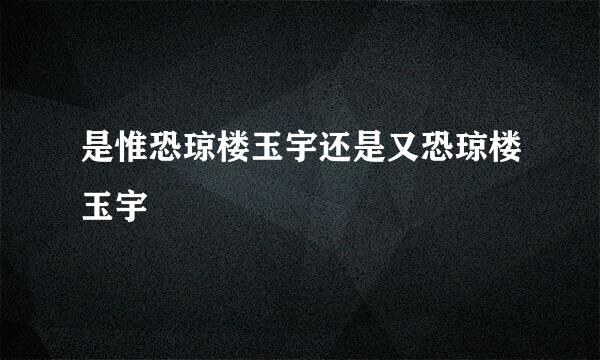 是惟恐琼楼玉宇还是又恐琼楼玉宇