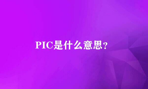 PIC是什么意思？