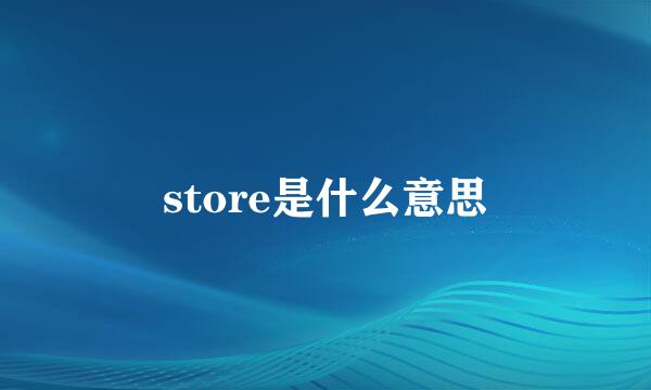 store是什么意思