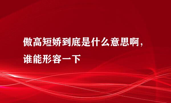 傲高短娇到底是什么意思啊，谁能形容一下