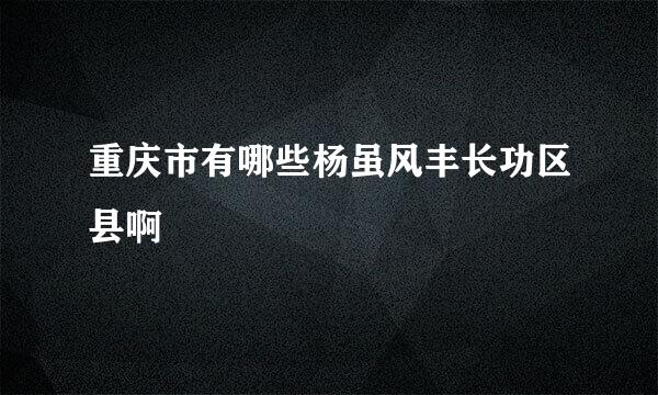 重庆市有哪些杨虽风丰长功区县啊