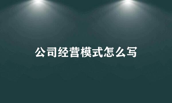 公司经营模式怎么写