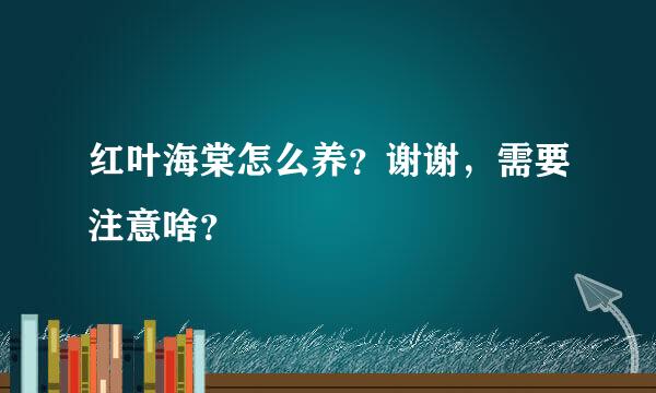 红叶海棠怎么养？谢谢，需要注意啥？