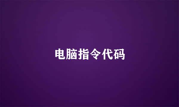 电脑指令代码