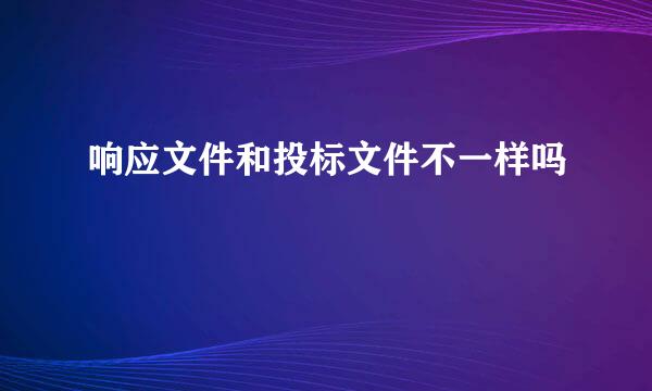 响应文件和投标文件不一样吗