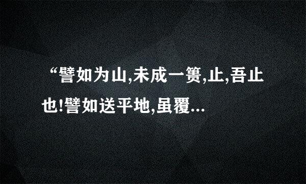 “譬如为山,未成一篑,止,吾止也!譬如送平地,虽覆一篑,进,吾往也!的感悟